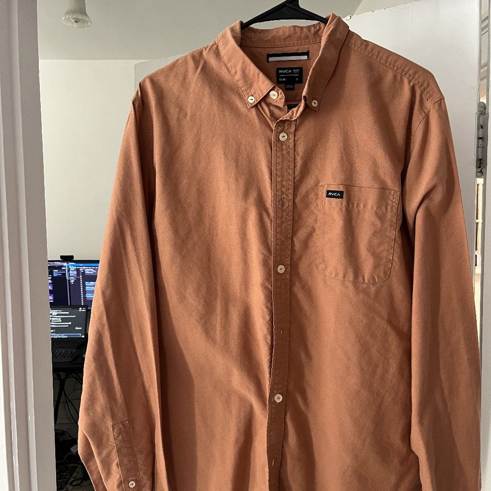 RVCA Button-Down Long-Sleeve Shirt (L)